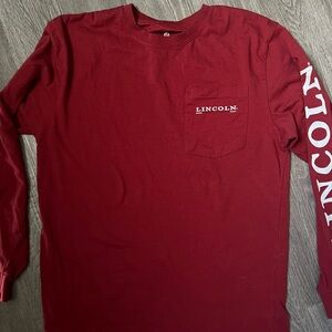 Lincoln Men's Maroon Long Sleeve Tee